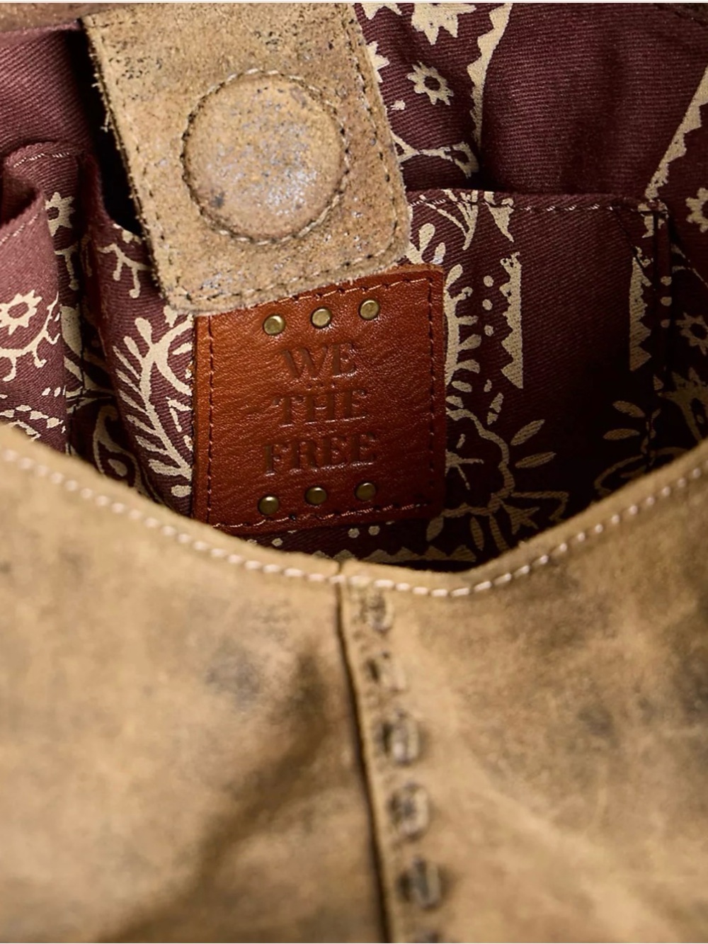 Free people Dallas  Suede Shoulder Bag in Olive Brown - Picture 2 of 4
